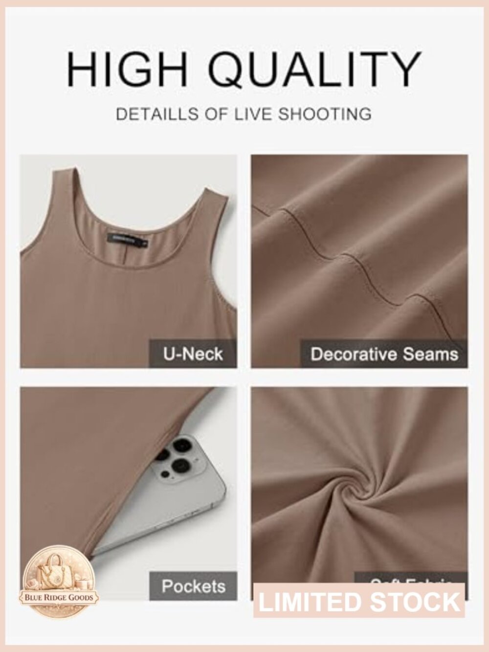 Sleeveless Maxi Tank Dress Scoop Neck Loose Fit Summer Casual Swing Dress with - Picture 5 of 7